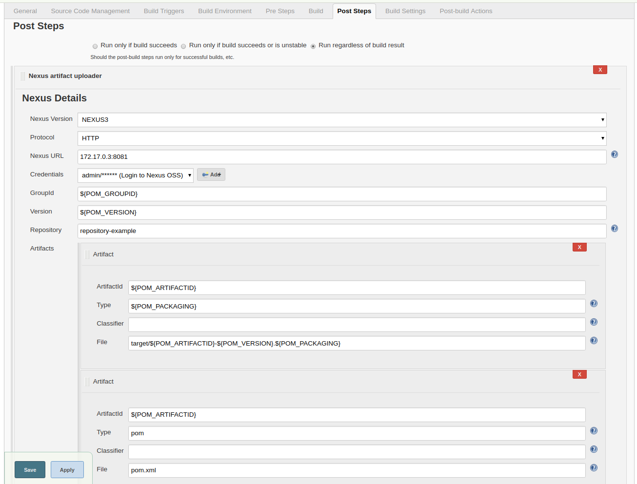 step publish the artifact to Nexus OSS